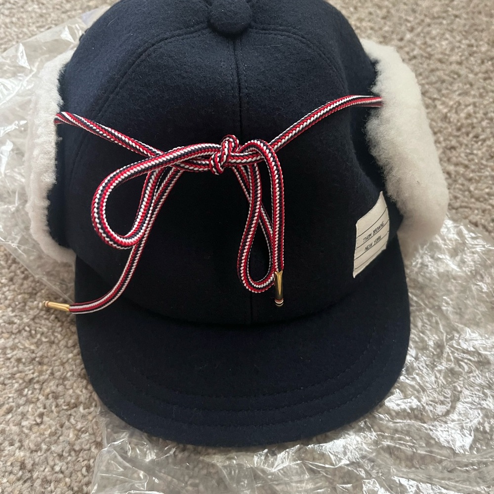 Thom Browne wool and shearling cap